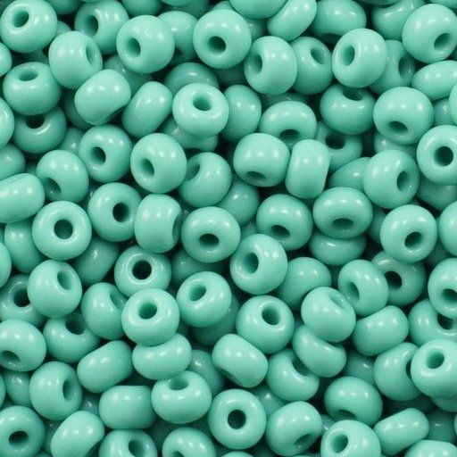 Czech Round Seed Beads, Glass - Opaque Green Turquoise, Choo