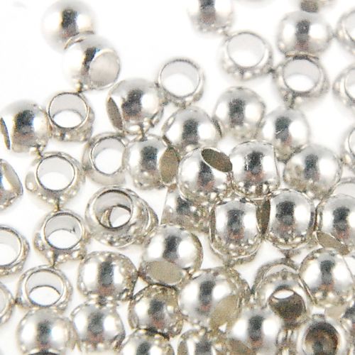 2.5MM Crimp Beads Silver-Plated-0.5 OZ (400pieces)
