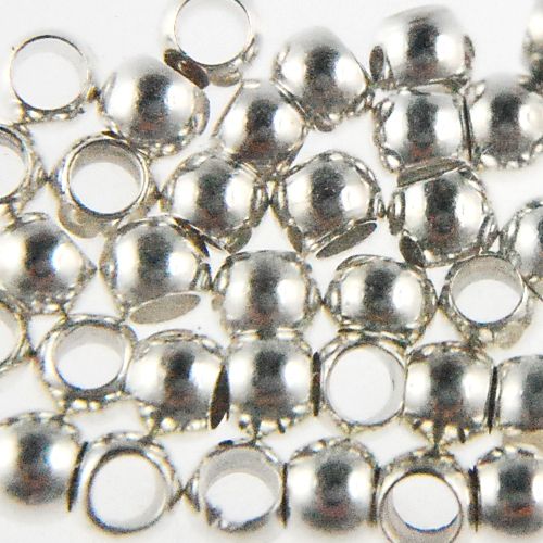 3.0MM Crimp Beads Silver-Plated-0.5 OZ (300pieces)