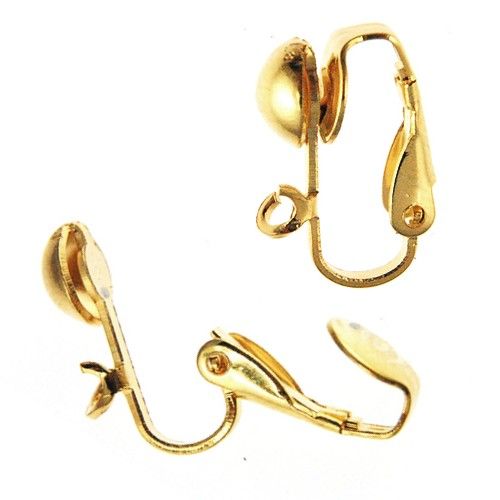 14kt Gold Button Clip Earrings – FabOn5th.com