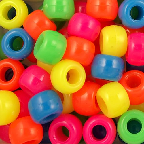 Pony Beads, 9x6mm, Neon (Choose Color) (650 Pieces)