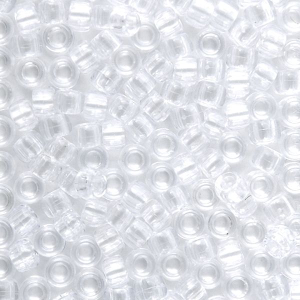 9mm Transparent Crystal Clear Plastic Pony Beads, 1000pcs - 13Y9TA
