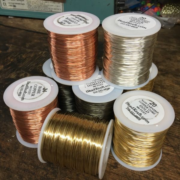 Silver Plated Copper Wire: Gold Color, 26 Gauge