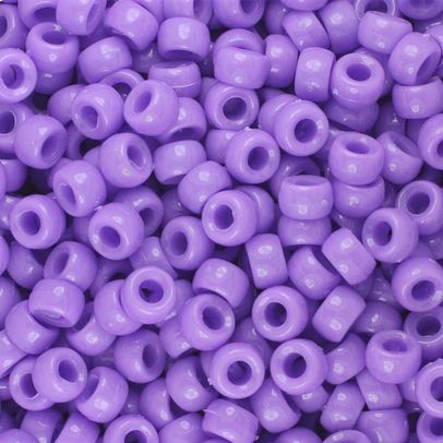 Mini Pony Beads, 6.5x4mm, Opaque Light Purple (Approx. 1000