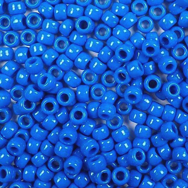 Mini Pony Beads, 6.5x4mm, Opaque True Blue (Approx. 1000 Pie