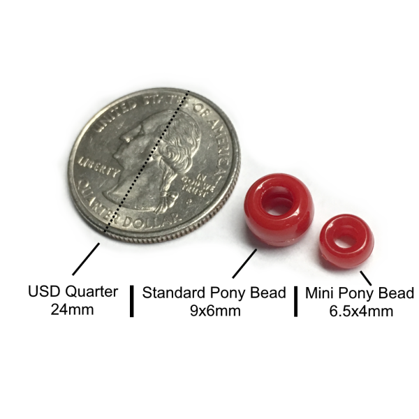 Mini Barrel Pony Beads - Translucent - 1150 Pcs.
