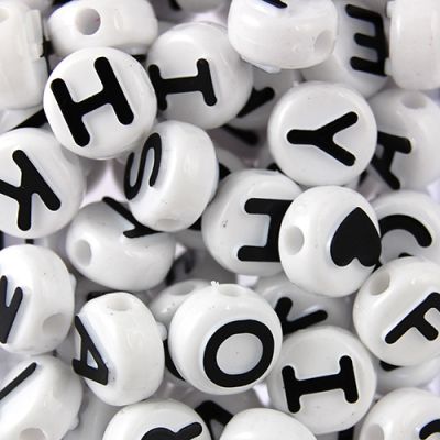 Buy DoreenBow 1500PCS White Letter Beads Acrylic Round Letter