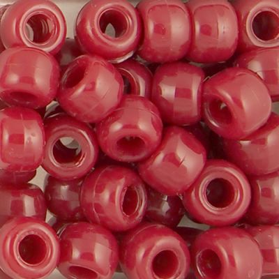 Pony Beads, 9x6mm, Transparent Hot Pink (650 Pieces)