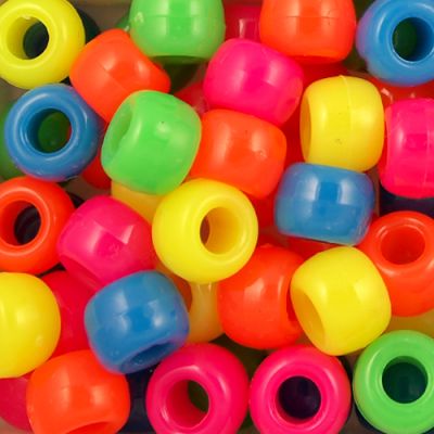 500 Acrylic Barrel Pony Beads 6X5mm Various Colour for Kids Craft Kandi  Bracelet