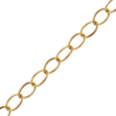 Antique Brass-Plated 8x7mm, 15 Gauge Cable Chain by the Foot