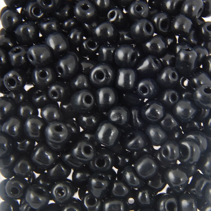 Opaque Seed Beads Size 6/0 -Black, 1LB (500 Grams)
