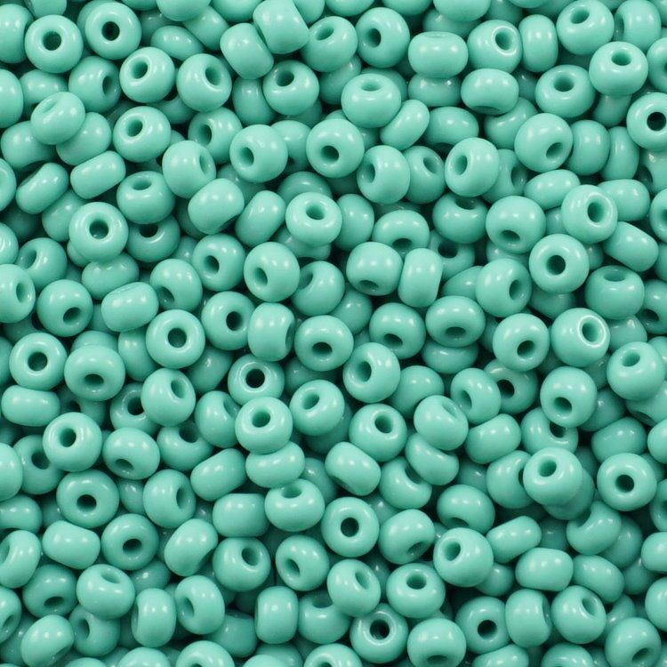 Czech Seed Beads Size 6/0 - Opaque Green Turquoise (Approx. 1/2 LB , 250  Grams)