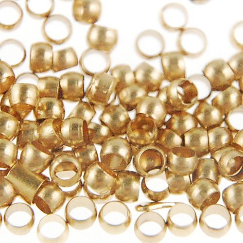 (1/2oz) Approximately 380 Gold Plated 2x1.5mm Crimp Tubes Crimping Beads