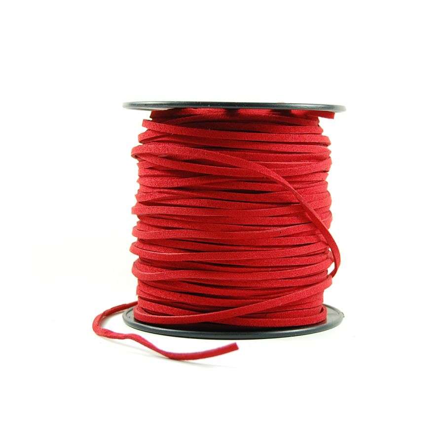 Red-3MM Ultra Suede Tape #105 (100 YDS) | BeadKraft Wholesal