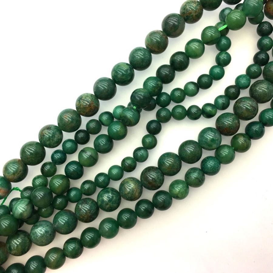 Amazing Natural Green Jade Necklace 3 Strand Round Shape Untreated Bea