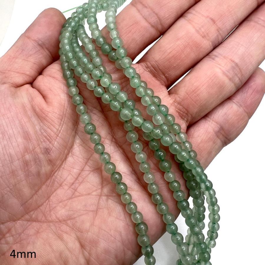 Smooth Round, Green Jade Beads, Choose Size (16 Strand)