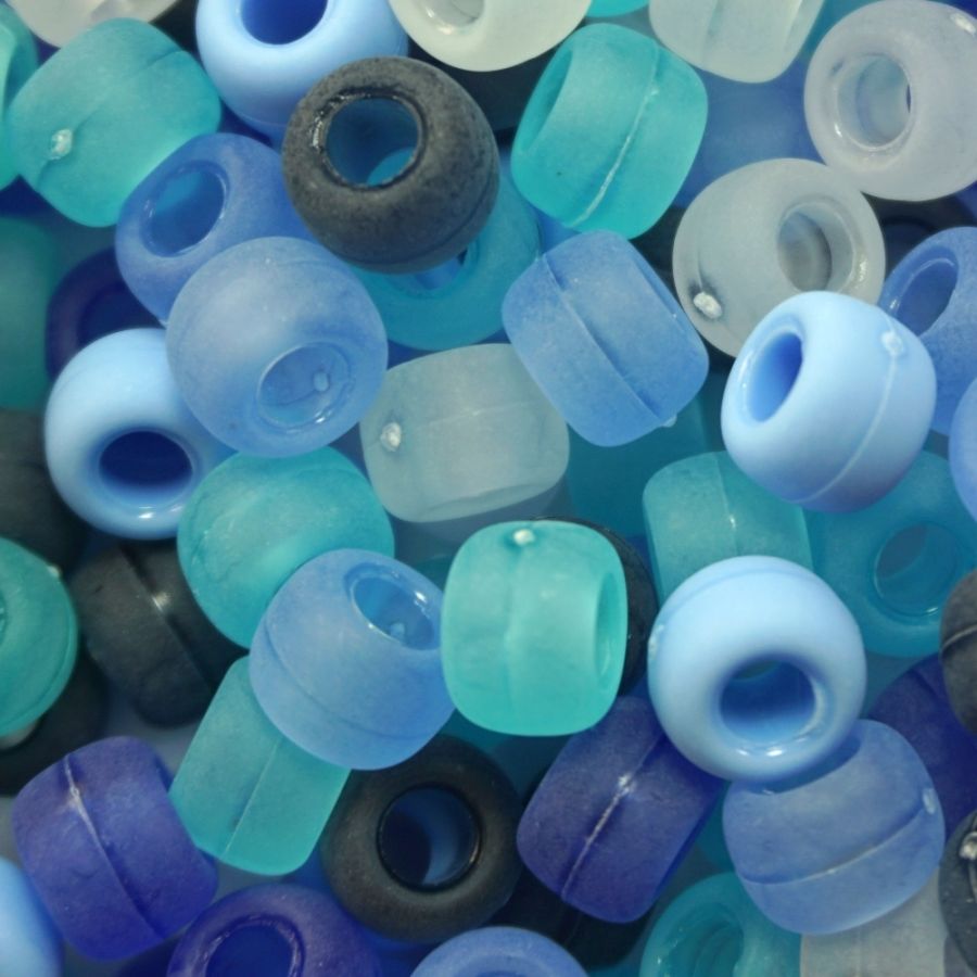 BeadTin Royal Blue Opaque 9mm Oat Plastic Beads (500pcs) 