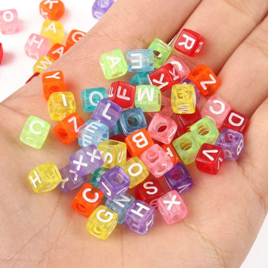 6mm Rainbow Letter Acrylic Cube Bead Pack – Beads, Inc.