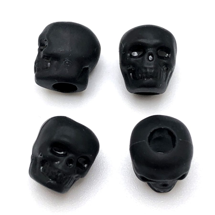 Skull Beads Matte Black (144 Pieces)