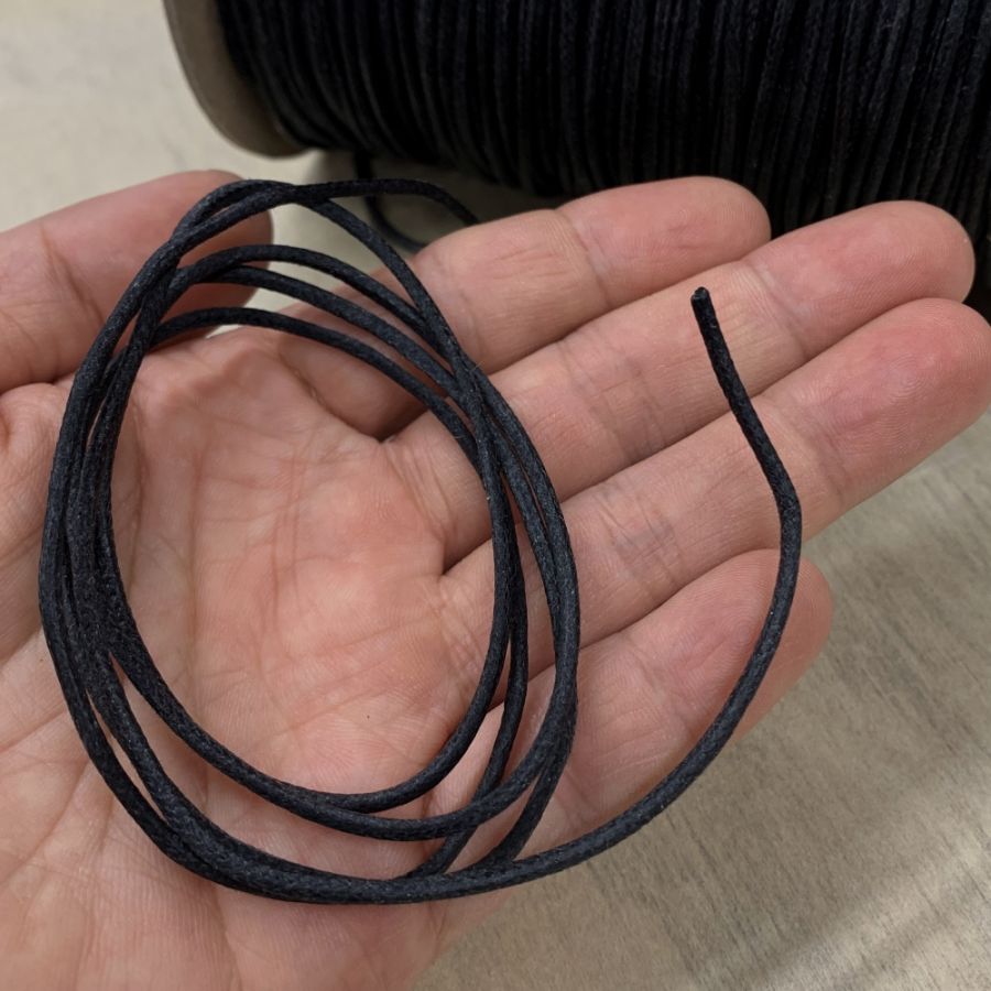 Buy Black Waxed Cotton Cord, 2mm thick x 75 yards at S&S Worldwide