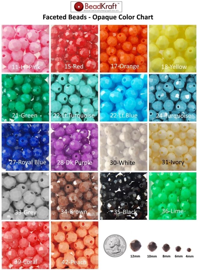 6MM Faceted Beads Opaque-Choose Color (Approx. 650 Pieces)