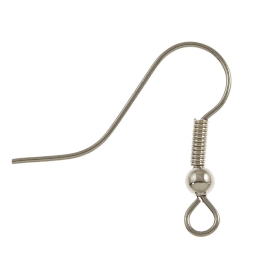 BULK PACK! Fish Hook Earwire w/ Spring & Bead, Surgical Stee