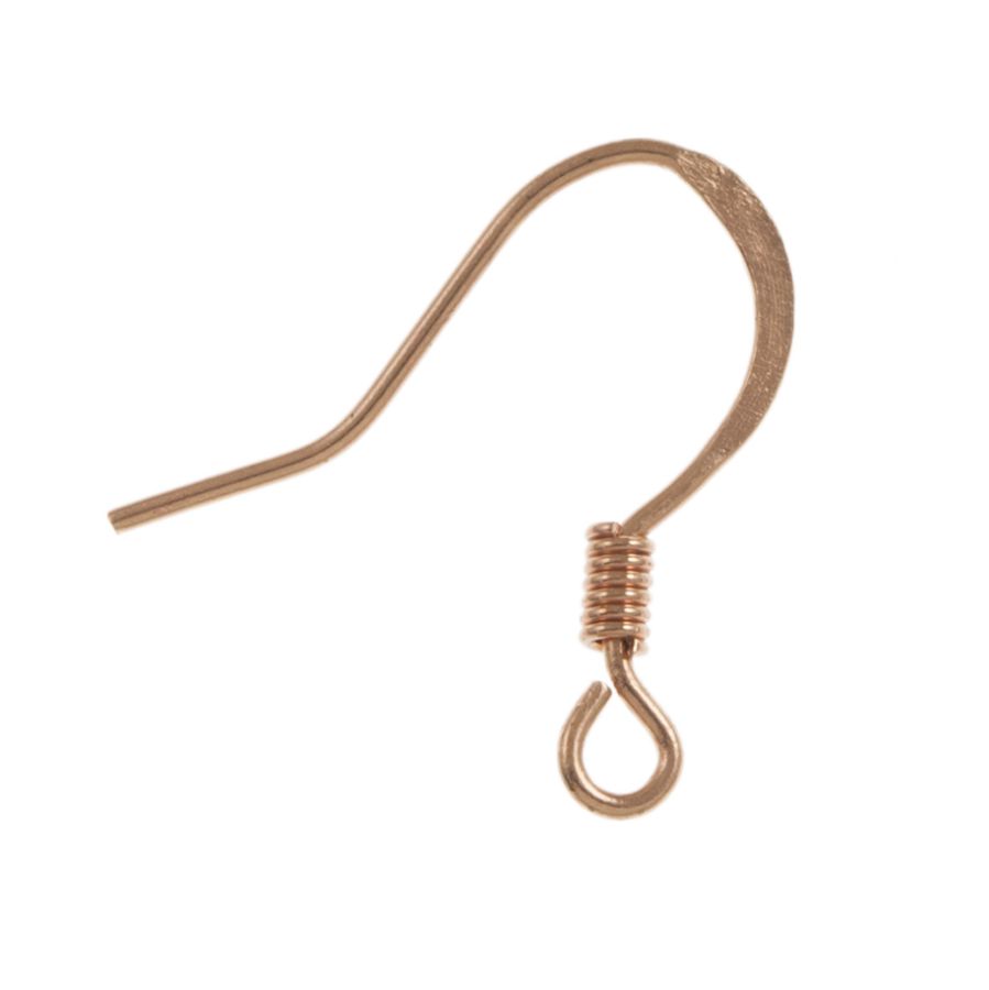 Flat Fish Hook Earwire w/ Spring, Copper-Plated (144 Pieces)