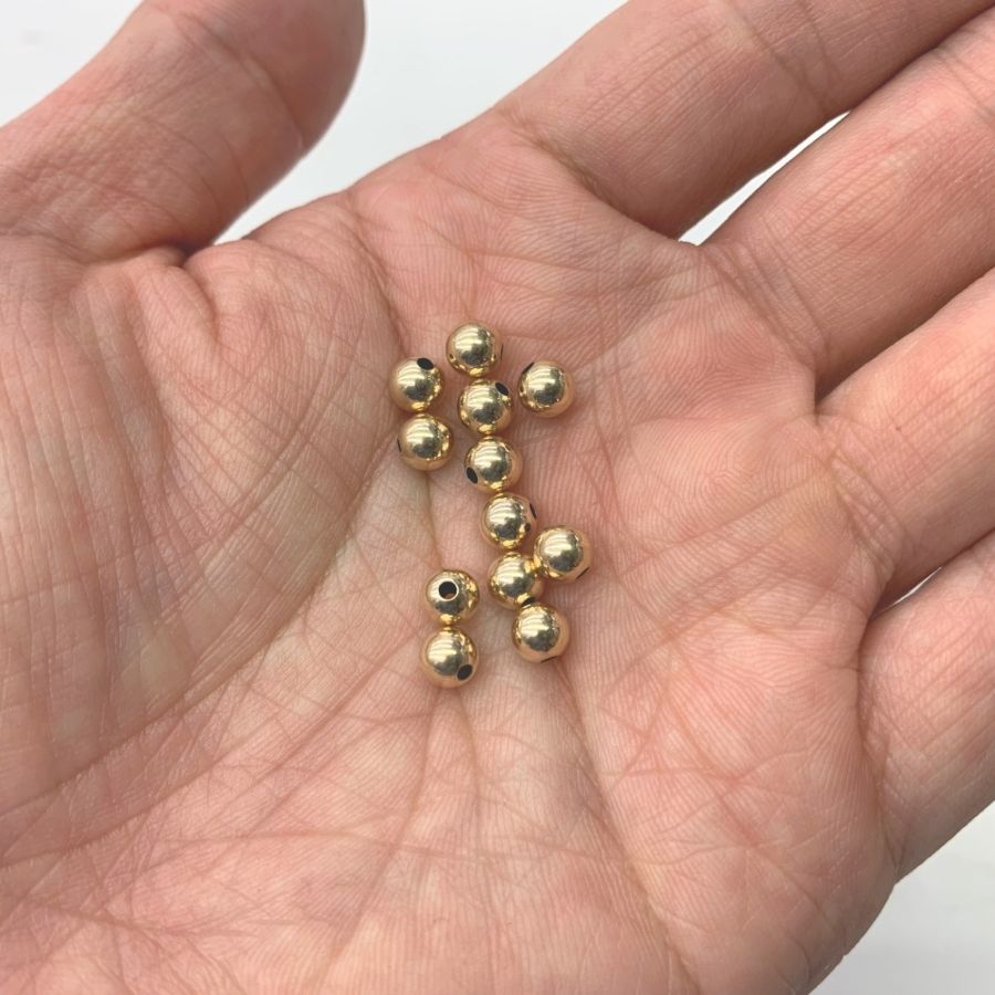 Round Stardust Bead 5mm Gold Filled (1-Pc)