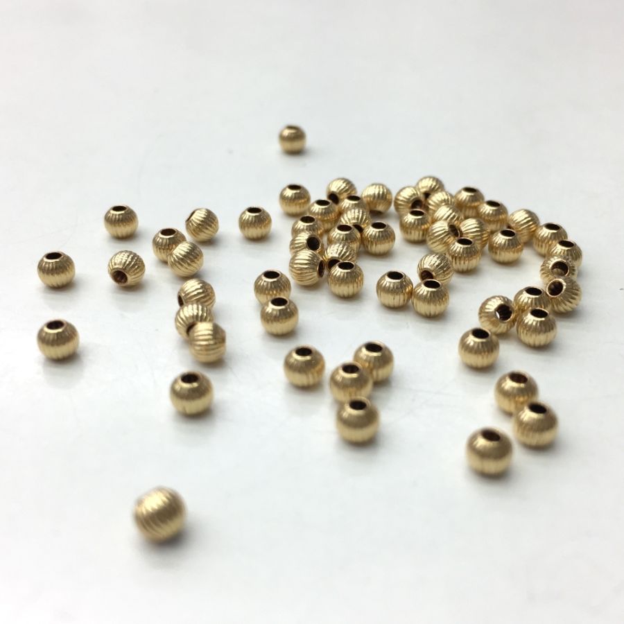 3mm Round Brass Beads (100 Pieces)