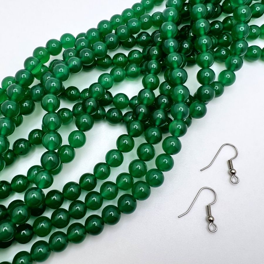 SEA GREEN AGATE 8MM Round BEADS