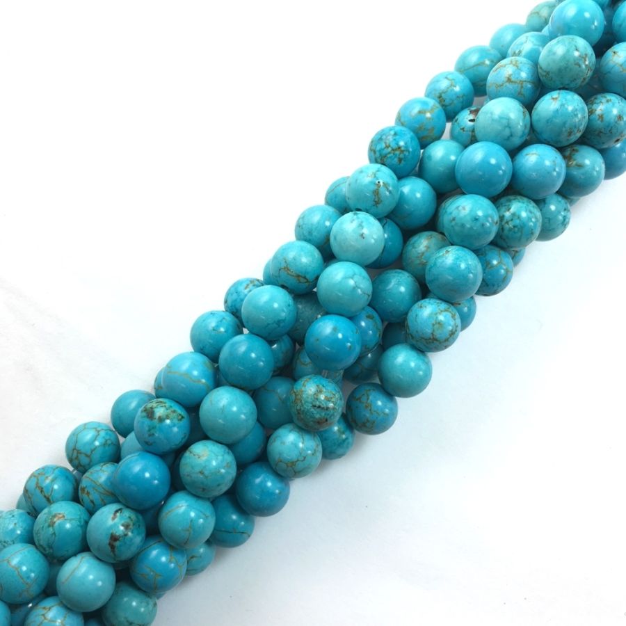 Magnesite Turquoise circle beads, approx 8mm (GT10514) 