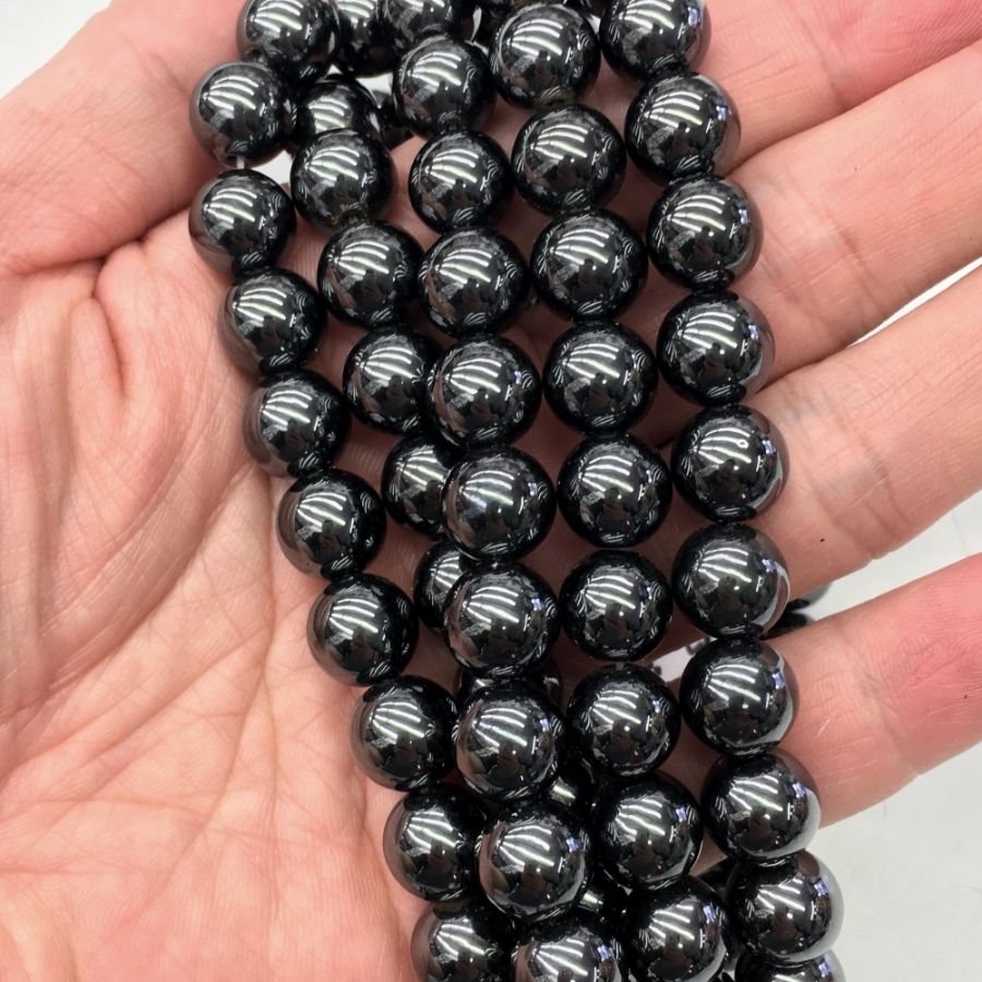 10mm Smooth Round, Hematite Beads (16 Strand)