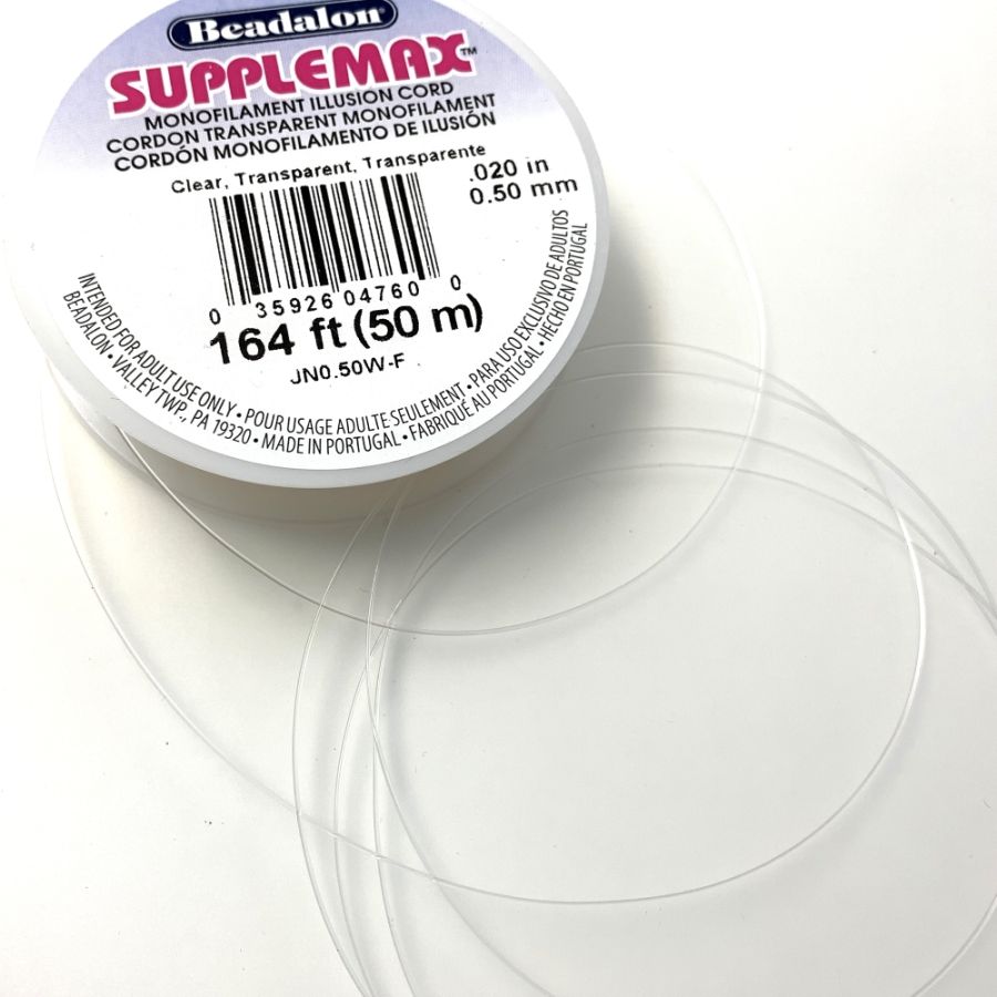 SuppleMax Monofilament Nylon Cord, Clear, Choose Size