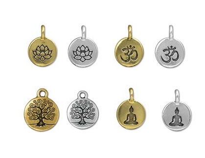 Tree of Life Charm, Bohemian Metal Charms, Gold or Silver (P
