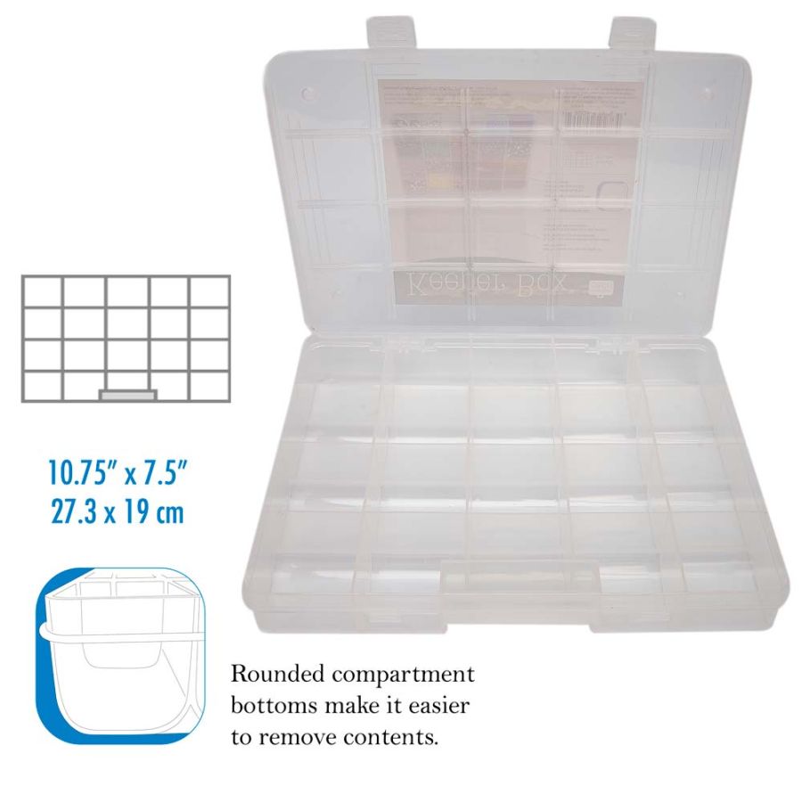 Keeper Box, Medium Bead Organizer, 20 Compartments, 10 3/4 x