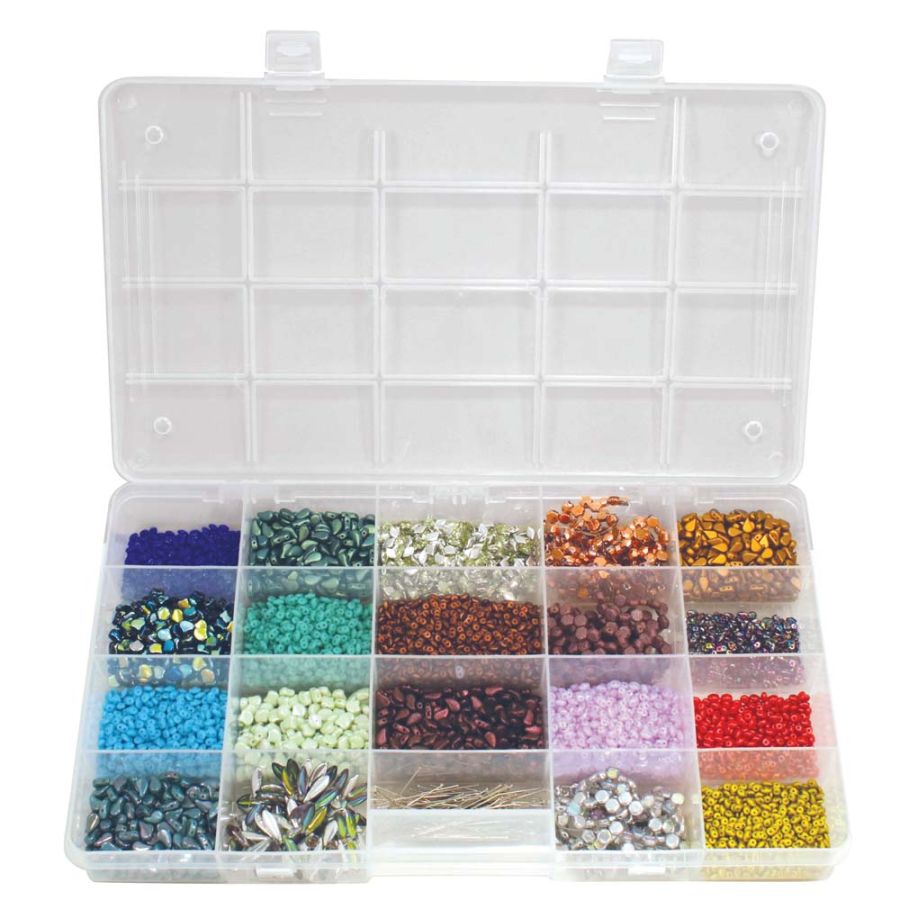 Keeper Box, Large Bead Organizer, 20 Compartments, 13 x 7.5