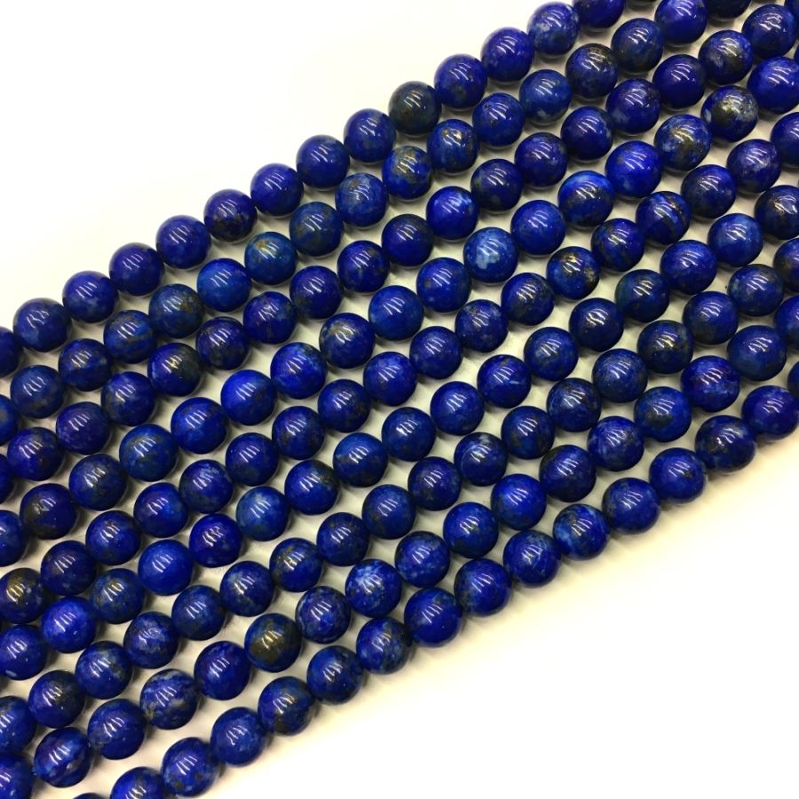 20 Natural Lapis Lazuli Round Beads 4-6.5 mm. 
