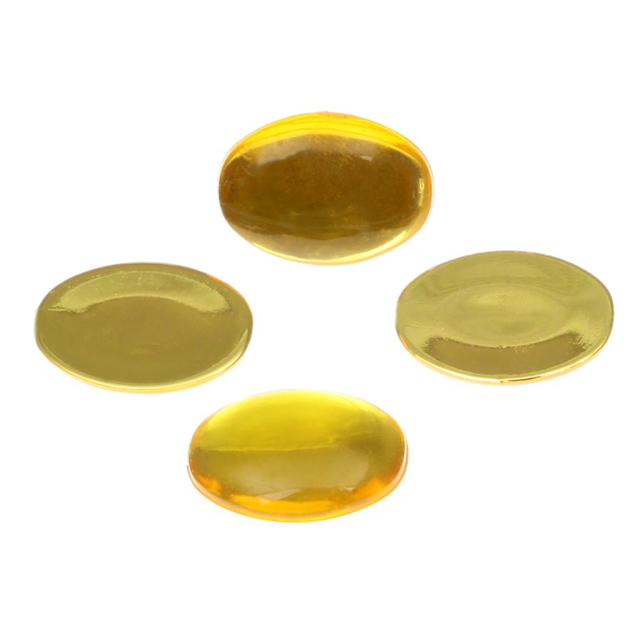 Acrylic Rhinestone, Yellow, 26x18mm, Smooth Oval, Flatback (36 Pieces)