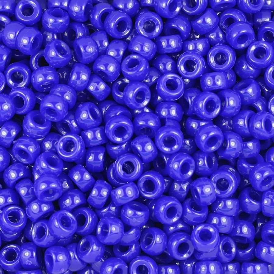 Mini Pony Beads, 6.5x4mm, Opaque Royal Blue (Approx. 1000 Pieces)