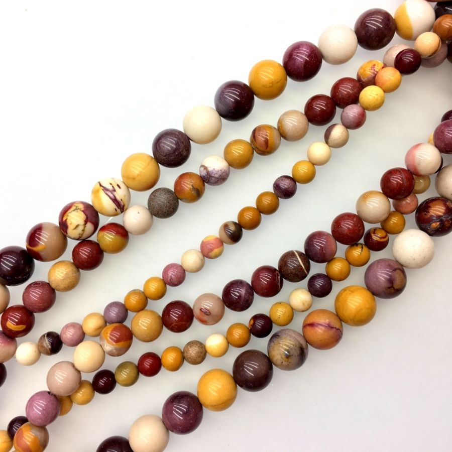 Natural Stone Mookaite Jasper Round Faceted Beads For Jewelry Making 4mm-16mm 
