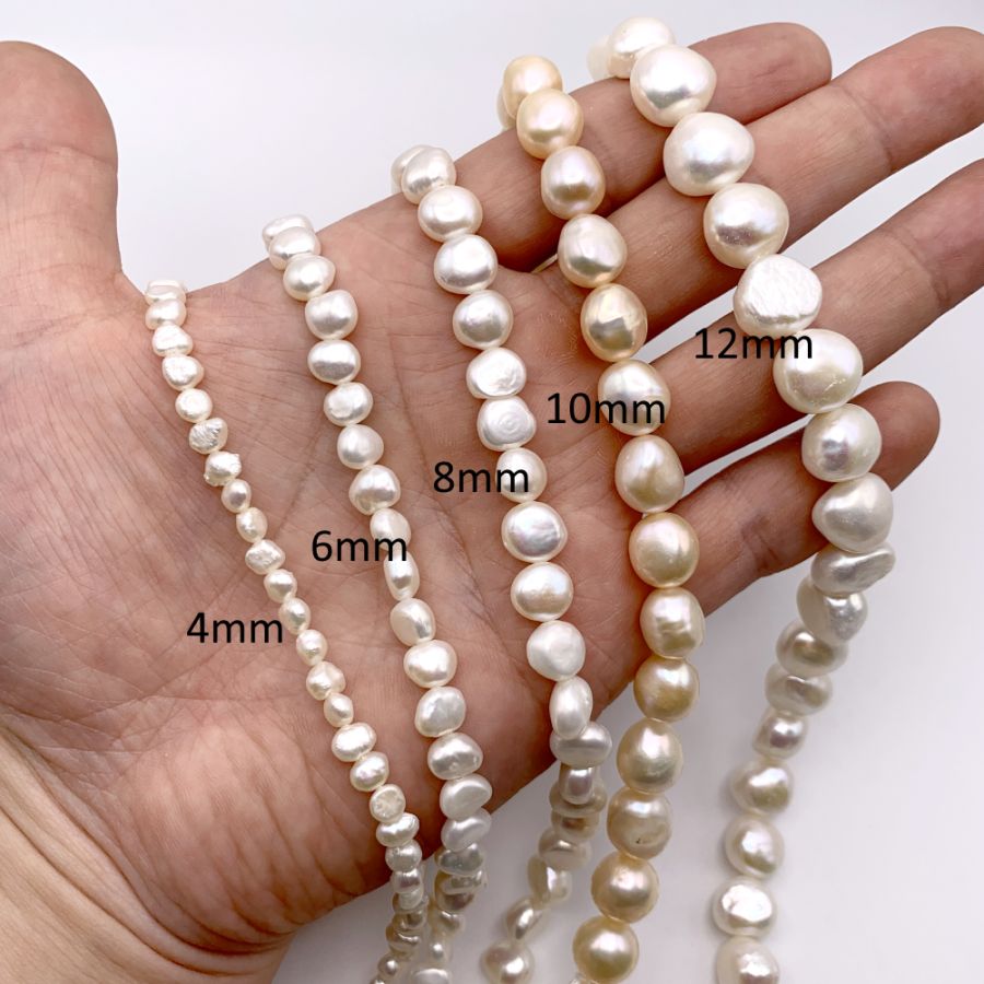 4-5mm Potato Freshwater Pearls, White (16 Strand)