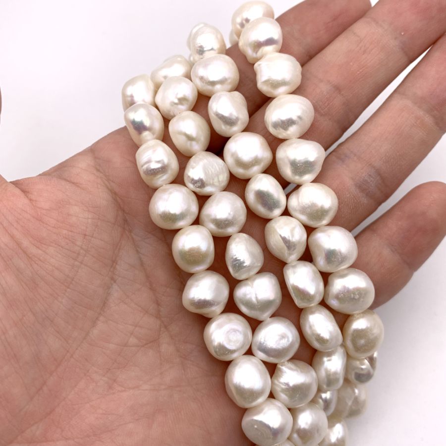 White Freshwater Pearl 6-11mm Smooth Potato AA Grade Gemstone Beads Strand  - 155619