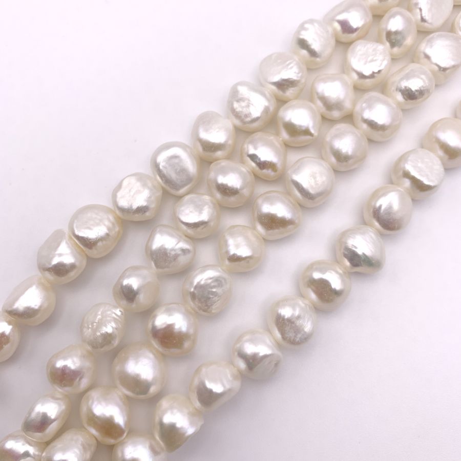 White Freshwater Pearl 6-11mm Smooth Potato AA Grade Gemstone Beads Strand  - 155619
