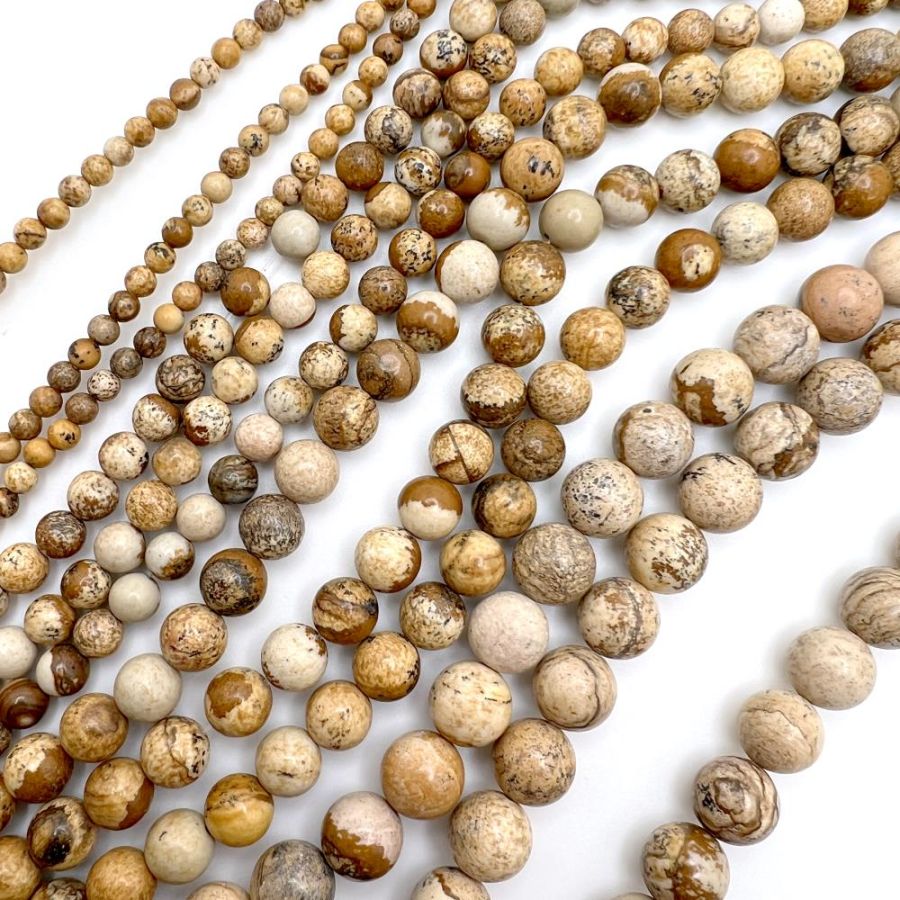 3mm Smooth Round Picture Jasper Beads 16