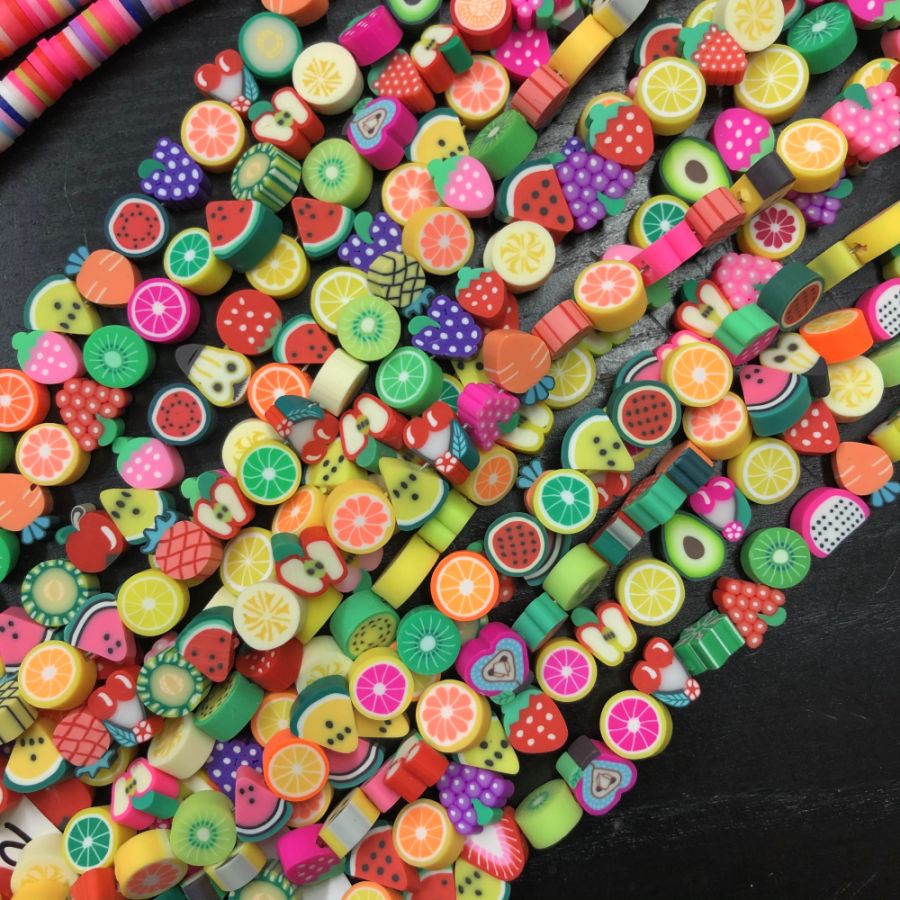 Fruit Polymer Clay Bead Strands