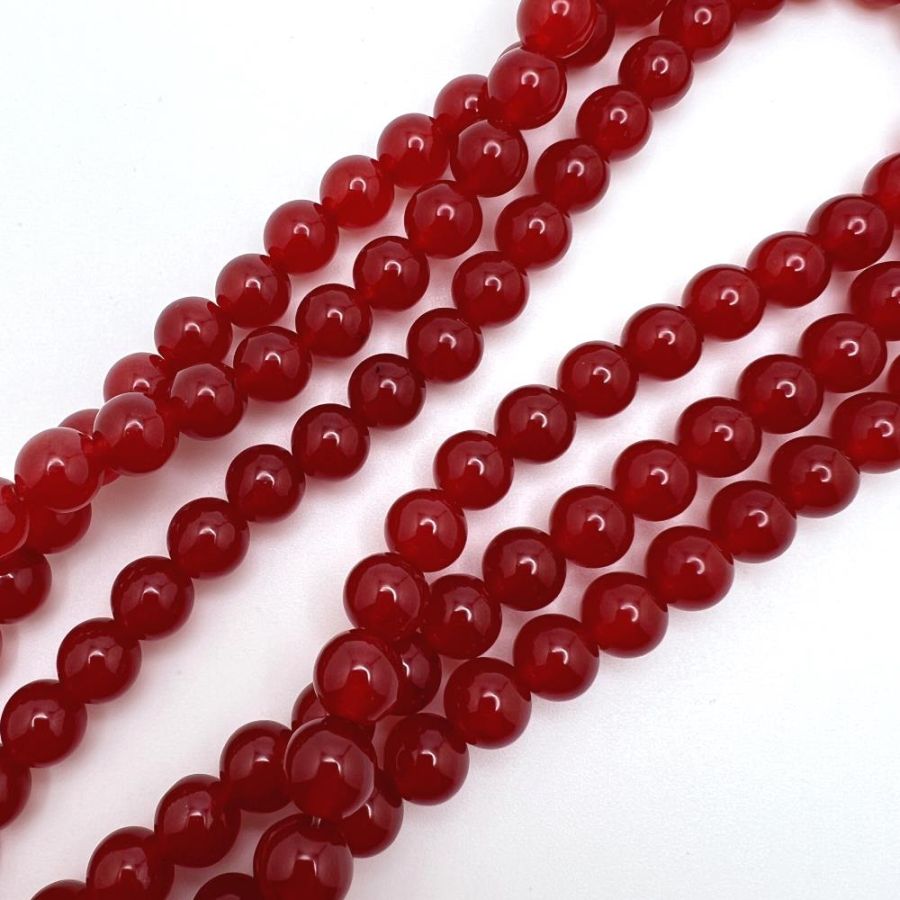 20mm Round Natural China Red Jade Beads for Jewelry Making DIY Loose Strand  15