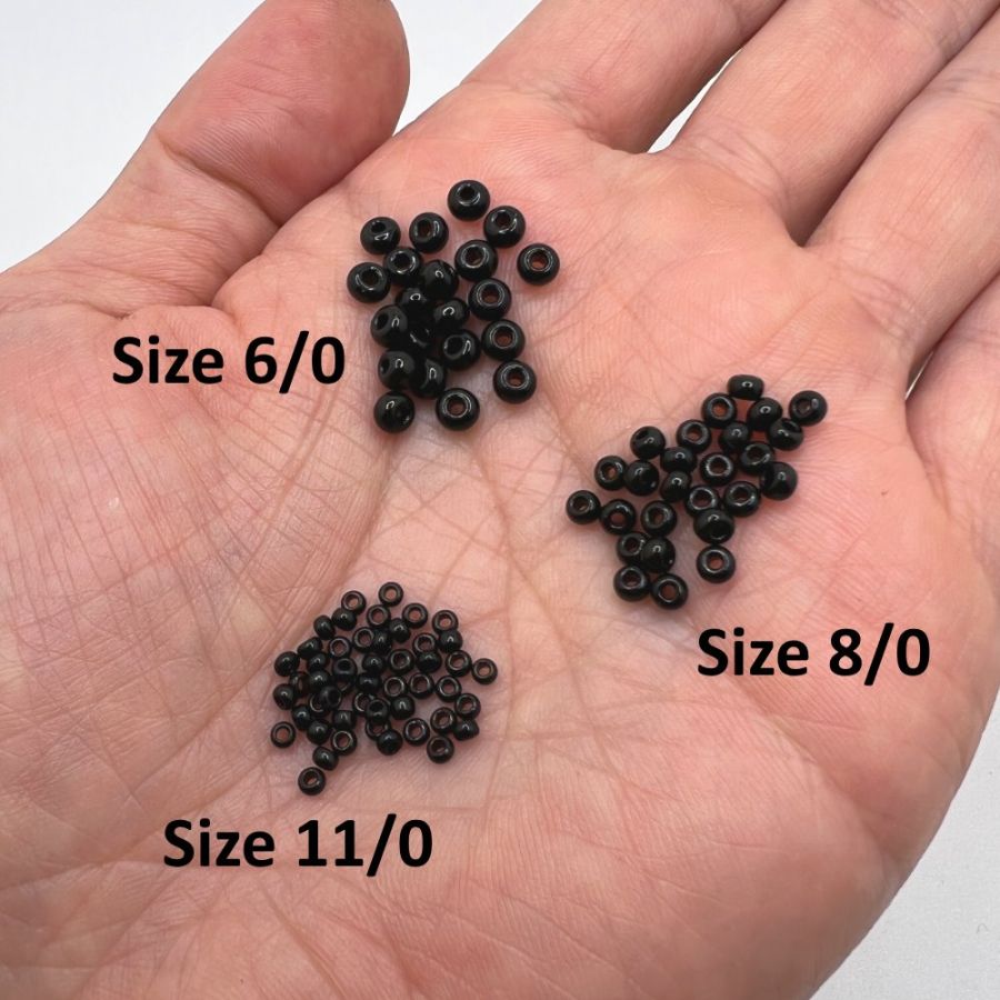 Czech Seed Beads Size 8/0 - Opaque Black (Approx. 1/2 LB , 2