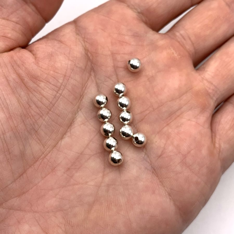 2.5mm Smooth Round, Sterling Silver Beads (100 Pieces)