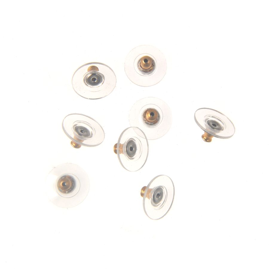 144 Clear Rubber Bullet Clutch Shaped Earring Safety Backs - Zen