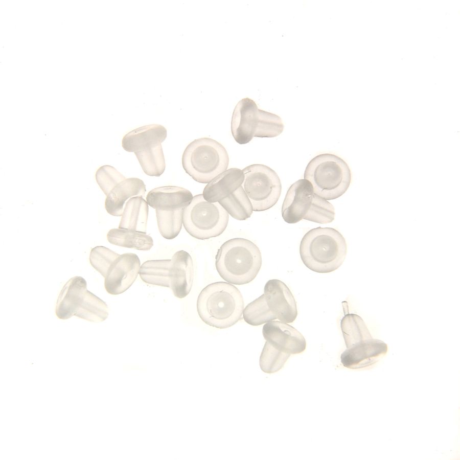 Small Earring Clutch, Clear Rubber - Retail Packs (1 Dozen T